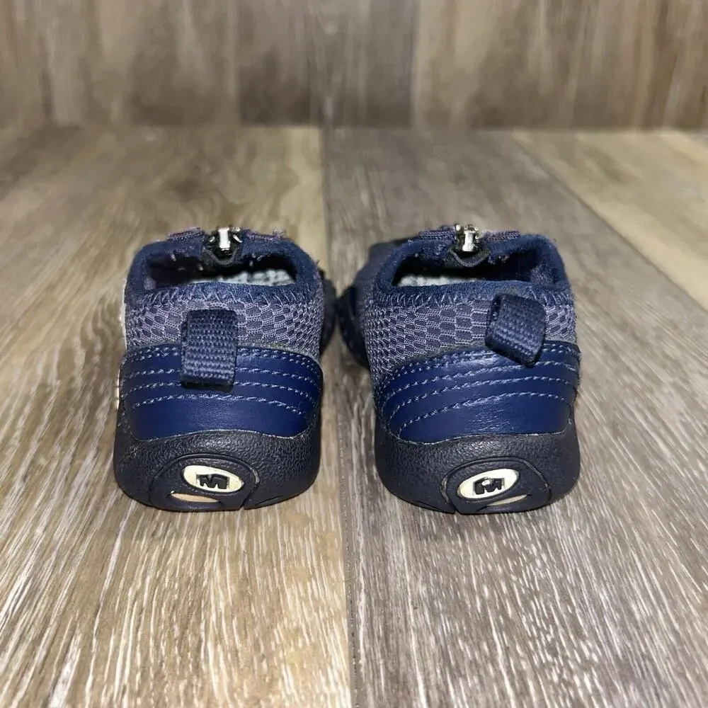 MERRELL Barrado Breeze Navy Blue Zip Up Shoes Toddler Infant Youth US Size 5